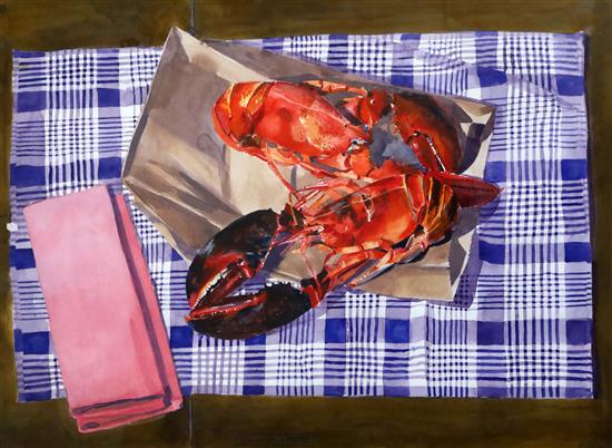 § Glynn Boyd Harte (1958-2003) Maine Lobsters 22.25 x 30in.